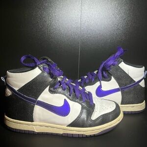 nike dunk high white varsity purple metallic VINTAGE